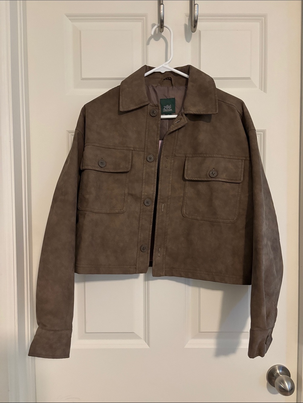 Women's Cropped Faux Leather Shacket - Wild Fable™women’s size XS new with tags